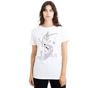 Frozen Be Unique Rainbow with Olaf Ladies T Shirt, White, Small