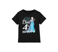 Frozen Bright Like ELSA 4th Birthday Girls T Shirt, Black, 3-4 Years