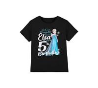 Frozen Bright Like ELSA 5th Birthday Girls T Shirt, Black, 7-8 Years