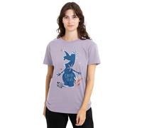 Frozen Chill Out Olaf Silhouette Ladies T Shirt, Lavendar, Medium