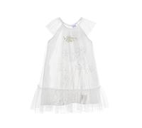 Frozen - Die Eiskönigin Anna & ELSA Mädchen Abend-Kleid Kinder Festkleid Kleidchen Tüllkleid (110, Weiß)
