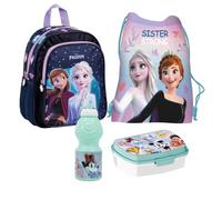 Frozen Eiskönigin ELSA Olaf 4 Teile Set Rucksack Tasche Kindergarten Brotdose Turnbeutel mit Sticker-von-Kids4shop