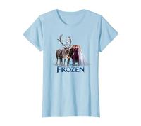 Frozen Group Photo With Elsa, Anna, Kristoff, Sven And Olaf T-Shirt, Damen, Himmelblau, XL