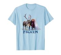 Frozen Group Photo With Elsa, Anna, Kristoff, Sven And Olaf T-Shirt, Herren, Himmelblau, XL