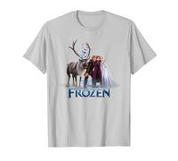 Frozen Group Photo With Elsa, Anna, Kristoff, Sven And Olaf T-Shirt, Herren, Silber, 3XL