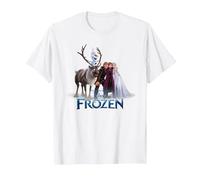 Frozen Group Photo With Elsa, Anna, Kristoff, Sven And Olaf T-Shirt, Herren, Weiß, 4XL