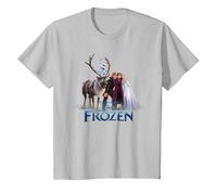 Frozen Group Photo With Elsa, Anna, Kristoff, Sven And Olaf T-Shirt, Kinder, Silber, 116