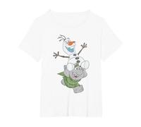 Frozen Olaf And Troll T-Shirt, Damen Große Größen, Weiß, 5X
