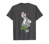 Frozen Olaf And Troll T-Shirt, Herren, Anthrazit Meliert, XXL