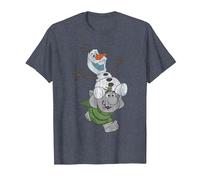 Frozen Olaf And Troll T-Shirt, Herren, Blau Meliert, XL