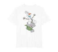 Frozen Olaf And Troll T-Shirt, Herren Große Größen, Weiß, 4X Tall