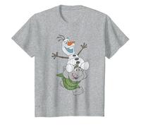 Frozen Olaf And Troll T-Shirt, Kinder, Grau Meliert, 104