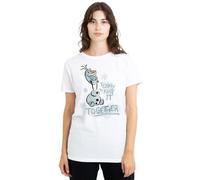 Frozen Olaf Trying to Keep It Together Ladies T Shirt, White, Medium