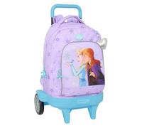 FROZEN SPIRIT Großer Rucksack mit Rädern, kompakt, abnehmbar, ideal für Kinder verschiedener Altersgruppen, bequem und vielseitig, Qualität und Widerstandsfähigkeit, 33 x 22 x 45 cm, Lila, M, Casual