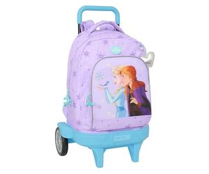 FROZEN SPIRIT Großer Rucksack mit Rädern, kompakt, abnehmbar, ideal für Kinder verschiedener Altersgruppen, bequem und vielseitig, Qualität und Widerstandsfähigkeit, 33 x 22 x 45 cm, Lila, M, Casual