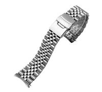 FRSWEQY Arc Mouth Uhrenarmband passend for Casio Uhrenarmband MDV-106 MDV-107 MDV-106D MTP-VD01 Edelstahl Metall Herrenarmband schwarz Armband 22mm(Five beads Silver)