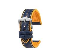 FRSWEQY Passend for CITIZEN Blue Angel Herren Radio Wave Uhr AT8020-54L/8020-03L/JY8078 Serie Canvas Nylon+Gummi Uhrenarmbänder 22mm 23mm(C-Blue yellow-S pin,22mm)