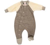 Frühchen Schlafanzug Woll Strampler braun-natur 50