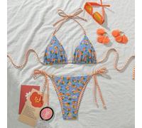 Frühjahrsbreak Damen Obst-Muster ärmelloses sexy Bikini-Sets, Badeanzug-Outfits für junge Damen im Sommer