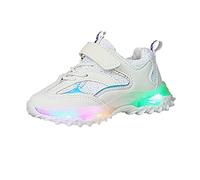 Frühlings-Herbst-Schuhe für Babys, Kleinkinder, blinkende LED-Lichter, Jungen, Mädchen, Kinder, Sportschuhe, Größe 37, Kleinkind, Anzugschuhe, weiß, 26 EU