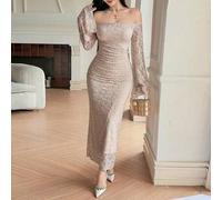 Frühlings- & Sommer Off-Shoulder gelbes strukturiertes Spitzenkleid, elegant für Valentinstag, Hochzeit, Party, Bankett, Modeveranstaltung, Pendeln, t