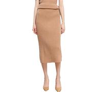 Frühlings-Wollrock, Schmaler Gürtel, Langer Midi-Rock, Stufen-Bleistiftrock, Gestrickter Wollrock