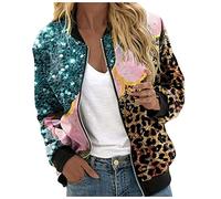 Frühlingsjacke Damen Kurze Blouson Sommer Jacke Leichte Jacke Sommerjacke College Casual Pilotenjacke Herbst Jacket Mädchen Rote Jacke Langarm Outwear Zip Up Solid Leichte Sweatjacke Coat Rosa S