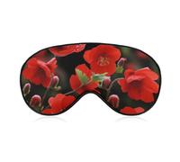 Frühlingsrote Blumen Augenmaske, seitliche Schlafmaske, leichte Augenbinde, Schlafmaske, Nasenpolster und Gummiband für Kinder, Frauen und Männer