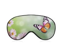 Frühlingsschmetterling und Blume Augenmaske, seitliche Schlafmaske, leichte Augenbinde, Schlafmaske, Nasenpolster und Gummiband für Kinder, Frauen und Männer