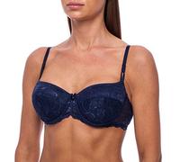 frugue Damen Dirndl Push Up BH - mit Bügel - Spitzen Sexy BH Blau EU 90D