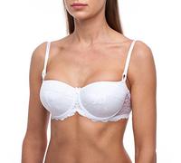 frugue Damen Dirndl Push Up BH - mit Bügel - Spitzen Sexy BH Weiß EU 90E