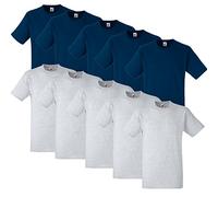 Fruit of the Loom 10 T Shirts Heavy Cotton M L XL XXL Diverse Farben auswählbar (XL, 5Grau/5Navy)