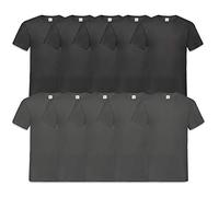 Fruit of the Loom 10 T Shirts V-Neck M L XL XXL 3XL 4XL 5XL V-Ausschnitt Diverse Farben -HL-Kauf (2XL, 5Schwarz5Anthrazit)