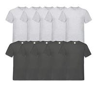Fruit of the Loom 10 T Shirts V-Neck M L XL XXL 3XL 4XL 5XL V-Ausschnitt Diverse Farben -HL-Kauf (XL, 5Grau5Anthrazit)
