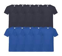 Fruit of the Loom 10 T Shirts V-Neck M L XL XXL 3XL 4XL 5XL V-Ausschnitt Diverse Farben -HL-Kauf (XL, 5DeepNavy/5Royal)