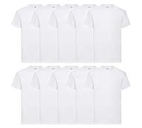 Fruit of the Loom 10 T Shirts Valueweight T Rundhals S M L XL XXL 3XL 4XL 5XL Übergröße Diverse Farbsets auswählbar (S, Weiss)