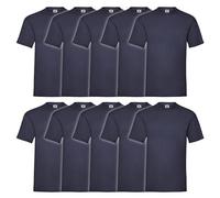 Fruit of the Loom 10er Pack Valueweight T-Shirt + GRATIS MyShirt Stoffbeutel, Farbe:Navy, Größe:2XL