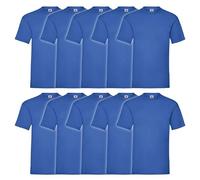 Fruit of the Loom 10er Pack Valueweight T-Shirt + GRATIS MyShirt Stoffbeutel, Farbe:royal, Größe:2XL