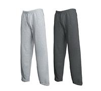 Fruit of the Loom 1er/ 2er Set Jogginghose S-M-L-XL-XXL Herren Jogpants L,1x Dark Heather + 1x Grau