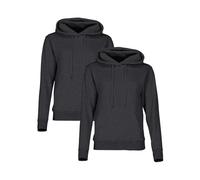 Fruit of the Loom 2er Pack Ladies´ Classic Hooded Sweat Damen Kapuzensweatshirt, Dark Heather Grey, L