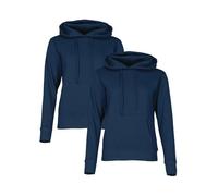 Fruit of the Loom 2er Pack Ladies´ Classic Hooded Sweat Damen Kapuzensweatshirt, Navy, XXL