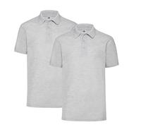 Fruit of the Loom 2er Pique Poloshirt Herren Polo M L XL XXL 3XL 4XL 5XL HLKauf-Block (5XL, 2er Grau & 1x HLKauf-Block)