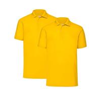 Fruit of the Loom 2er Pique Poloshirt Herren Polo M L XL XXL 3XL 4XL 5XL HLKauf-Block (XXL, 2er Sonnengelb& 1x HLKauf-Block)