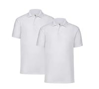 Fruit of the Loom 2er Pique Poloshirt Herren Polo M L XL XXL 3XL 4XL 5XL HLKauf-Block (XXL, 2er Weiss & 1x HLKauf-Block)