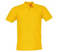 Fruit of the Loom 65/35 Polo | Pflegeleichtes Poloshirt aus 65% Polyester (recycelt) & 35% Baumwolle - Klassische Dreiknopfleiste - Waschbar bis 60 °C | Farbe: Sunflower, Größe: M