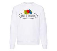 Fruit of the Loom Classic Raglan Sweat mit Vintage-Logo auf der Brust graumeliert - Vintage-Logo groß 2XL