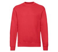 Fruit of the Loom - "Classic" Sweatshirt für Herren/Damen Unisex angesetzte Ärmel (Rot) XL