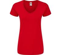 Fruit of the Loom Damen Iconic 150 V Neck T T-Shirt 61-444-0 red S