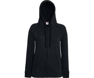 Fruit of the Loom Damen Lightweight Hooded Sweat Jacket Sweatjacke 62-150-0 black L