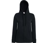 Fruit of the Loom Damen Lightweight Hooded Sweat Jacket Sweatjacke 62-150-0 black XS